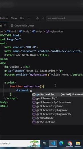 JavaScript onclick Function Explained in 30 Seconds ⚡ | Beginner JS Tutorial #shorts