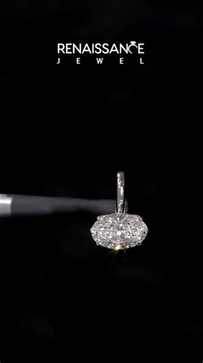 Platinum Oval Solitaire Ring with White Gold Band and Four-Prong Setting