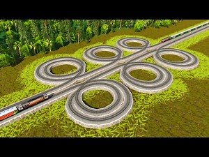 Double Tracks 12 Loops Longest Trains Dangerous Across Extreme Twisted Tracks🚦✅Trainz Simulator 22
