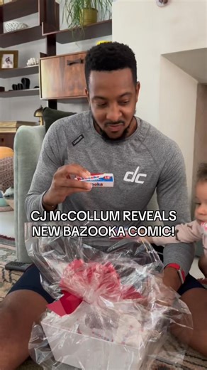 Magical moment when CJ McCollum unwraps his new Limited Edition Bazooka Comic!​ Collect all 36! | Bazooka Bubble Gum