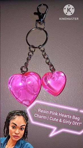 Resin Pink Hearts Bag Charm | Cute & Girly DIY! #diy #resinart #shorts #bagcharm