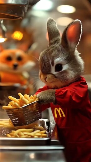#A rabbit join McDonald's#rabbit make burger#rabbit make French fry#rabbit open a McDonald's #india
