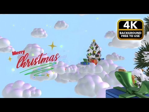 🎄 Dreamy Christmas Sky Background Loop | Floating Tree & Gifts in the Clouds ☁️✨