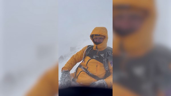 Hiking Across Ben Nevis During Massive A Storm