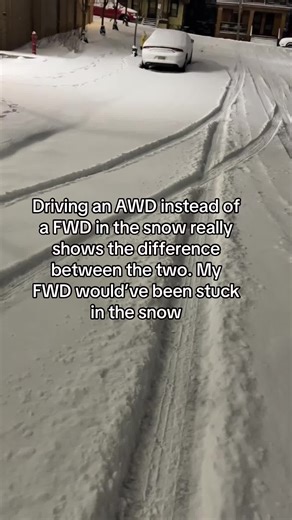 I was not prepared for the snow fall #snow #awd #car #fyp #driving | awd vs 4wd