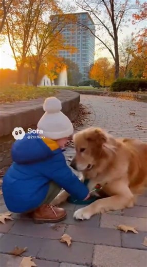 Dog having fun with owner’s kid #dogs #animals #viral #fyp