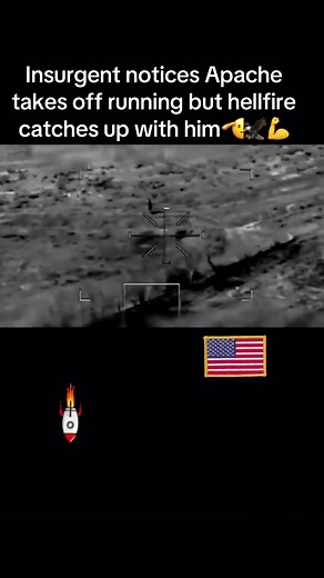 Apache Helicopter Engages Insurgent in Action