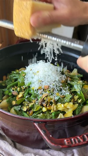 Sam on Instagram: "Pasta with asparagus, cooked lemon, herbs, pistachios. 🍋 🍝 Cook pasta of choice and chop one bunch asparagus into one inch pieces. Transfer to a pot of boiling water for a minute or two, until perfectly green. Strain and run under cold water. Slice thin one whole lemon using a mandoline, and sauté in olive oil over medium heat until fragrant and tender. Add asparagus, lemon, one handful each of basil, mint and pistachios chopped. Give a nice pour of olive oil (I used basil o