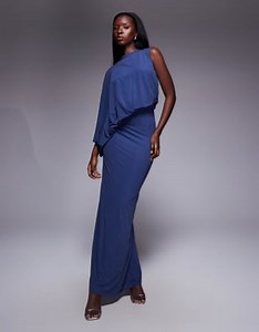 ASOS DESIGN draped bodice maxi dress in blue | ASOS