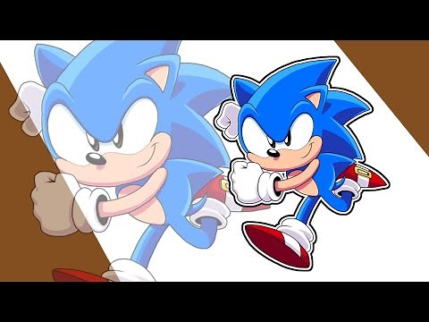 How to Draw Classic Sonic! Sketch, Lineart, Coloring, and Shading Tutorial
