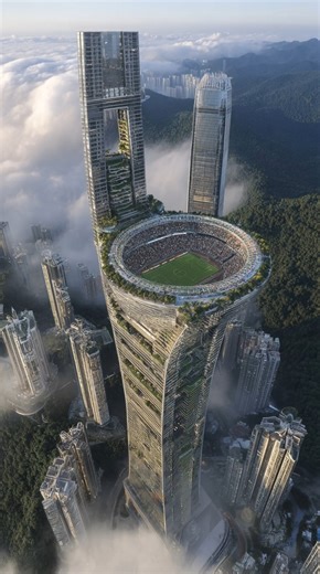 Hypora UltraWorks on Instagram: "An aerial flyby of a skyscraper stadium design 🤯⚽ #USA #Football #Soccer"