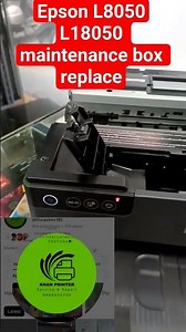 Epson L8050 L18050 L8100 Maintenance Box Replace#epson​ #service​ #trending #viral