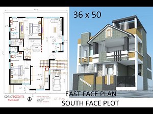36x50 South face house plan