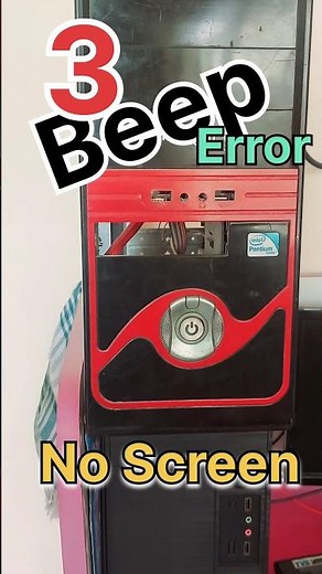3 Beep and No Display Error in Old Computer || 3 beep error during computer startup #3beeperror