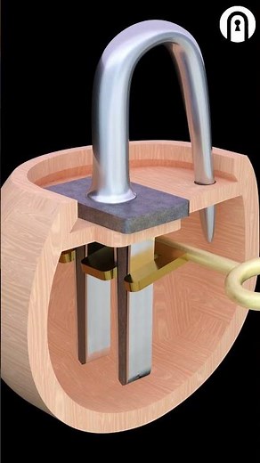 Antique Padlock and Key | How lock Works Animation - Clip 83