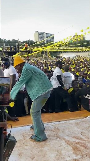 Weasel Manizo performing at President Museveni Nomination Rally at Kololo independence grounds