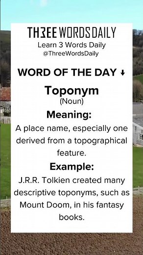 Learn what Toponym means.