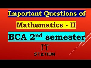 Mathematics-II important questions for exam || BCA 2nd sem 2022