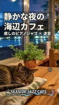 猫も眠る海辺カフェ｜ピアノジャズと波音の完璧なバランス #癒し #動物 #リラックス