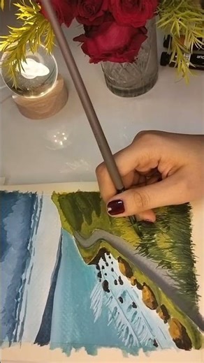 How to paint a simple landscape with guache