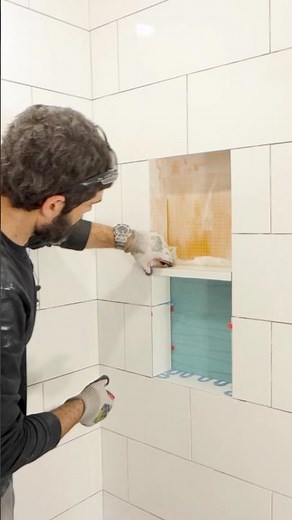 Shower Niche Shelf Installation Tips - #shorts #homerepairtutor