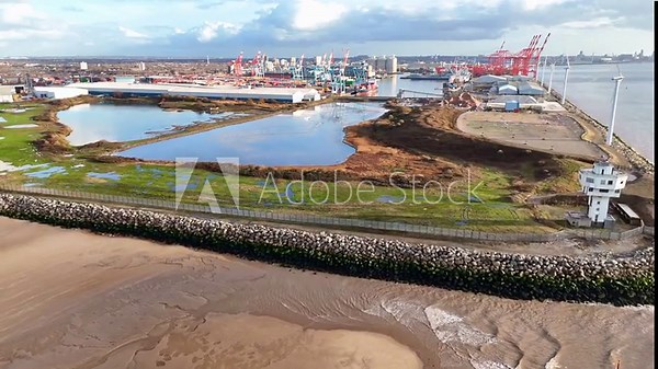 Seaforth Dock by the River Mersey and Crosby beach