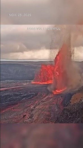 Lava spews from Kilauea volcano's craters during latest eruption