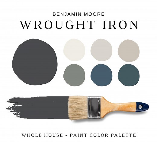 Benjamin Moore WROUGHT IRON Color Palettes, Wrought Iron Coordinating Paint Colors for Whole House, Modern Neutral Interior Paint, 2124-10 - Etsy