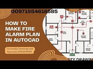 HOW TO MAKE FIRE ALARM PLAN IN AUTOCAD - EMERGENCY EXIT PLAN IN AUTOCAD - 0554618585