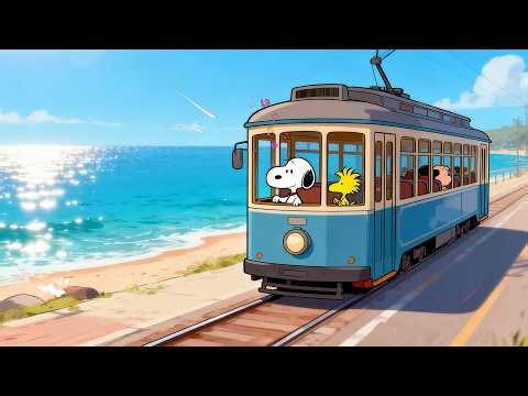 🚋 Snoopy’s Summer Beach Tram 🌊 Relaxing Lofi Ride for Study & Chill