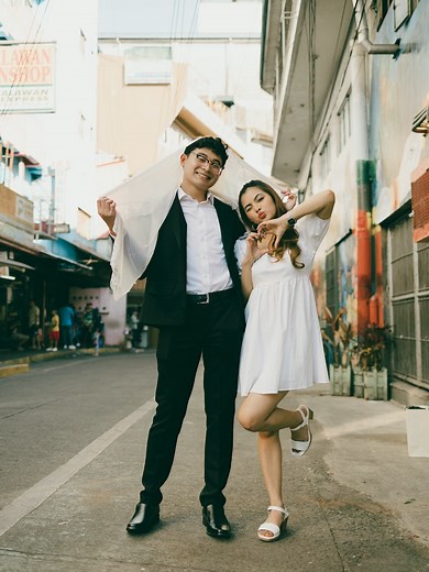 Matching Two Strangers for a Unique Street Wedding Photoshoot