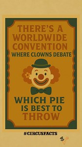 🤡 CIRCUS FACT: At some clown conventions, there's an actual debate over which pie is the best to throw. 🥧💥 (Yes, really.) From shaving cream consistency to crust durability to perfect splatter radius - professional clowns take their pies very seriously. 😆👏 Why? Because comedy is an art… and so is landing the perfect pie-in-the-face. Drop your vote: 🥧 Cream 🥧 Whipped 🥧 Foam 🥧 Other (explain yourself) #CircusFacts #VenardosCircus #ClownLife #PieDebate #ComedyScience #LiveYourCircusDream #