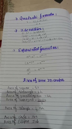 maths basic formulas😊