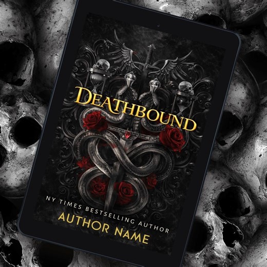 Premade Book Cover - Deathbound - Dark Fantasy Romance, Ebook Cover, Epic Fantasy, Dark Romance, Dragon, Fantasy, Digital Book Cover Mn - Etsy