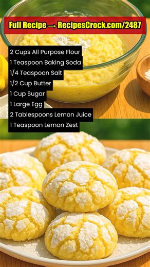 Easy Lemon Crinkle Cookies Recipe | Soft and Delicious