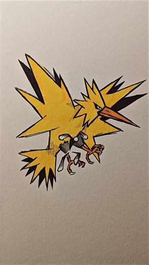 drawing stickman with zapdos ⚡#stickman #pokemon #art #fyp #sketch