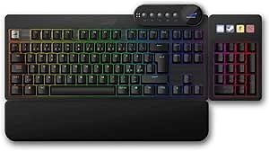 Mountain Everest Max Mechanical Gaming Keyboard - USB Hub - Cherry MX Hot-Swappable Switches - RGB Backlit (Midnight Black, Red - Linear & Quiet)