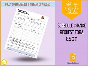 Schedule Change Request Form Template, Digital Printable | Middle School, High School - Etsy UK