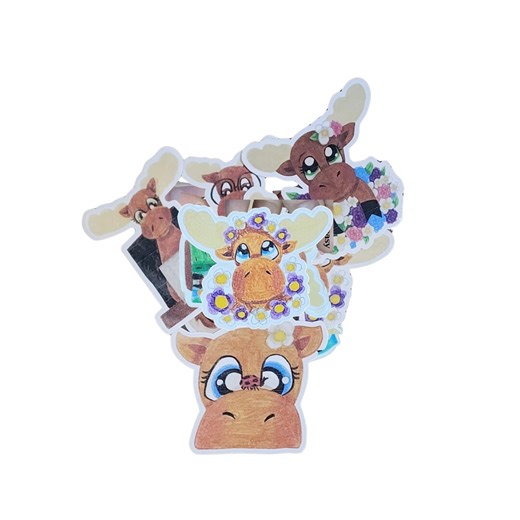 Hand-drawn Moose Vinyl Sticker - Die Cut, Laminated, Water Resistant - Etsy