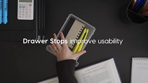 IRIS 4 Drawer Compact Desktop System in White, Storage Tote 586017