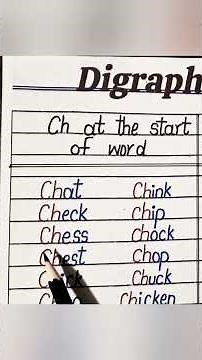 Ch words. Digraph ch. Consonant Digraph #spelling #digraphs