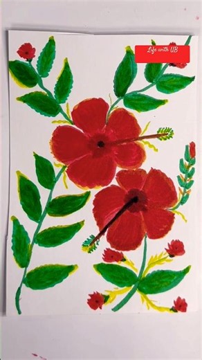 Easy Hibiscus Flower Painting 🌺 Brush Pen Drawing for Beginners | #shorts #painting #art