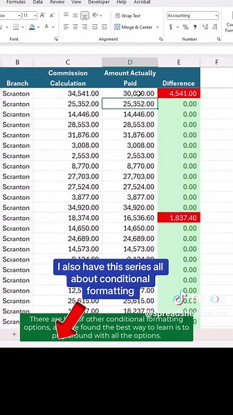 Replying to @Amy Vasfaret How to change your cell formatting based on the value in the cell with conditional formatting. #excel #workhacks #googlesheets