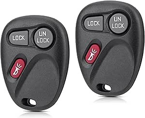 Remote Key Fob Replacement Car Key for 1999 2000 2001 Chevy Silverado S10 GMC Sierra Sonoma / Chevy Suburban Tahoe 2000 2001 GMC Yukon Keyles Entry Remote Key KOBUT1BT,15732803 (Pack of 2