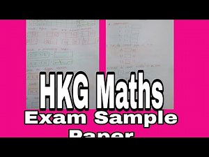 HKG / UKG MATHS Exam Sample Paper
