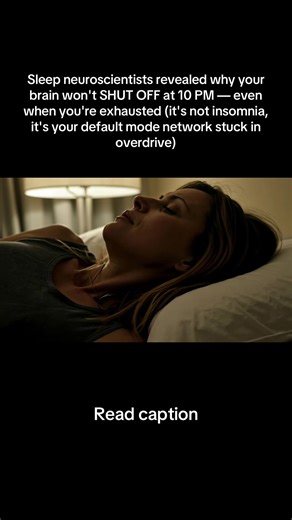 1. Multiple neuroscience studies on insomnia identified a critical pattern: the brain's default mode network — responsible for self-referential thinking, planning, and rumination — fails to quiet down at bedtime in people experiencing sleep problems. Researchers consistently found hyperactivity in this network when it should have been winding down for sleep. 2. Here's the trap: the DMN is supposed to deactivate at night. But for people carrying cognitive overload, it can't. Your brain learned th