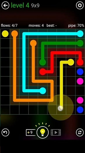 Flow Free | Classic Pack | 9x9 | Level 4 Gameplay