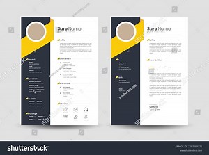Resume Cv Template Design Stock Vector (Royalty Free) 2287288271 | Shutterstock