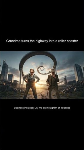 Grandma bends the highway into a giant roller coaster loop