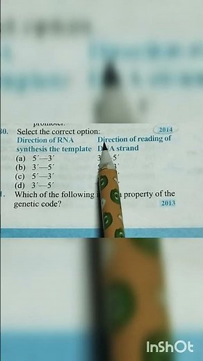 Molecular basis of inheritance class 12th pyq#studywithmeforneetug #pw #aiimsdelhi #neet #viralshort